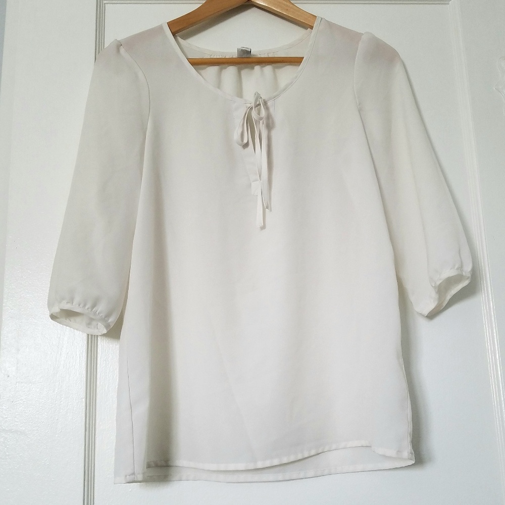 Old Navy self tie bow blouse